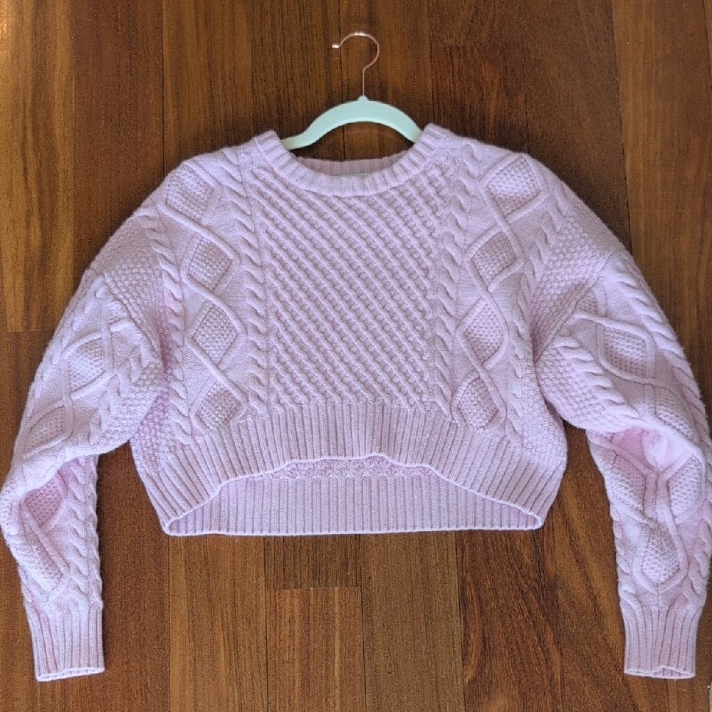 Sunday Best Light Pink Cable Knit Sweater